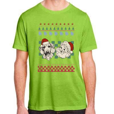 Vintage Santa Dachshund Retro Ugly Christmas Doxie Holiday Gift Adult ChromaSoft Performance T-Shirt