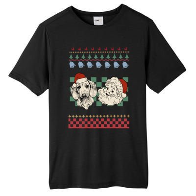 Vintage Santa Dachshund Retro Ugly Christmas Doxie Holiday Gift Tall Fusion ChromaSoft Performance T-Shirt