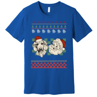 Vintage Santa Dachshund Retro Ugly Christmas Doxie Holiday Gift Premium T-Shirt