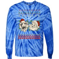 Vintage Santa Dachshund Retro Ugly Christmas Doxie Holiday Gift Tie-Dye Long Sleeve Shirt