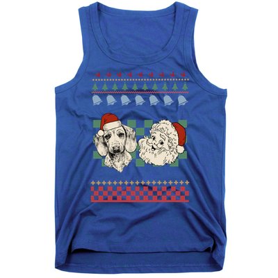 Vintage Santa Dachshund Retro Ugly Christmas Doxie Holiday Gift Tank Top