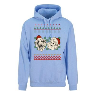 Vintage Santa Dachshund Retro Ugly Christmas Doxie Holiday Gift Unisex Surf Hoodie