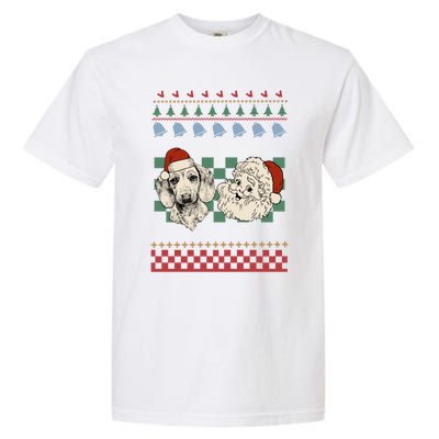 Vintage Santa Dachshund Retro Ugly Christmas Doxie Holiday Gift Garment-Dyed Heavyweight T-Shirt