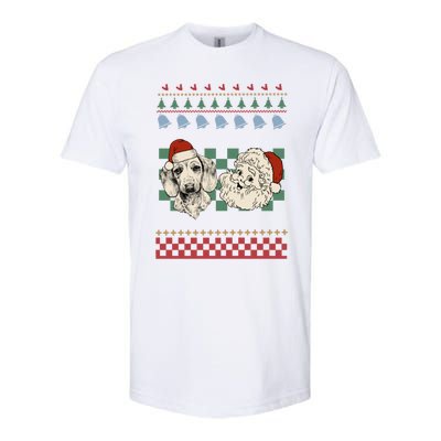 Vintage Santa Dachshund Retro Ugly Christmas Doxie Holiday Gift Softstyle CVC T-Shirt