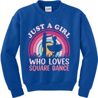 Vintage Square Dance Just A Who Loves Square Dance Gift Kids Sweatshirt