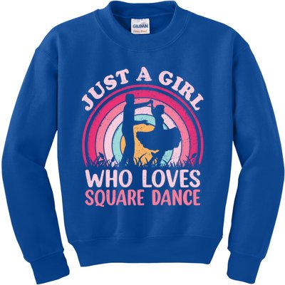 Vintage Square Dance Just A Who Loves Square Dance Gift Kids Sweatshirt