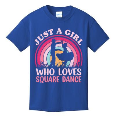 Vintage Square Dance Just A Who Loves Square Dance Gift Kids T-Shirt