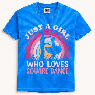 Vintage Square Dance Just A Who Loves Square Dance Gift Kids Tie-Dye T-Shirt