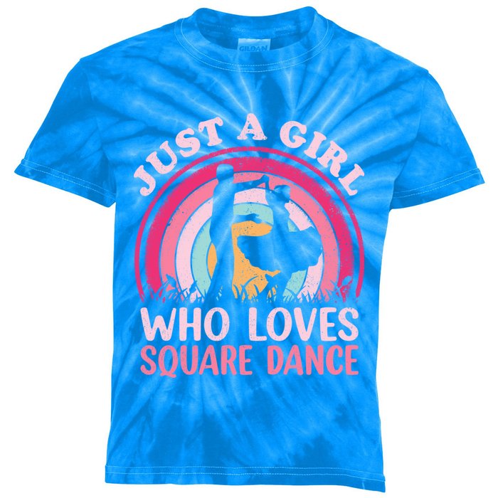 Vintage Square Dance Just A Who Loves Square Dance Gift Kids Tie-Dye T-Shirt