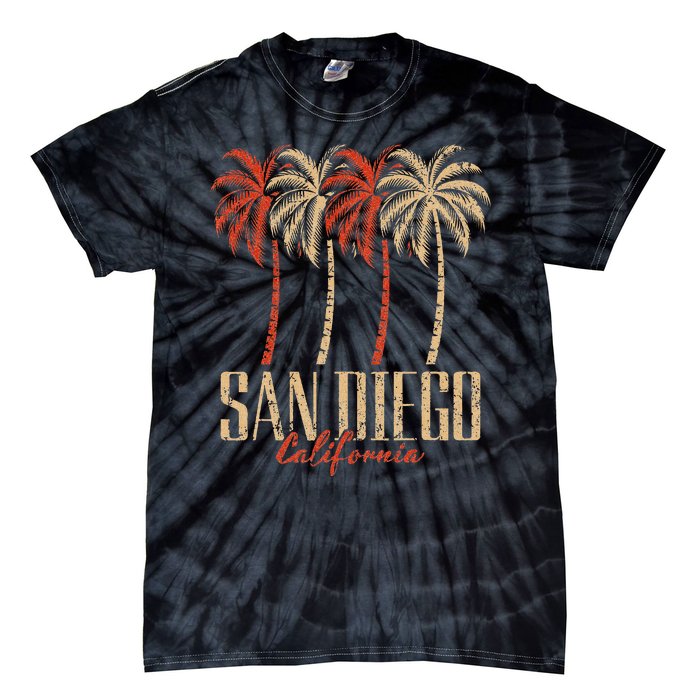 Vintage San Diego Retro Palm Trees Graphic Tie-Dye T-Shirt