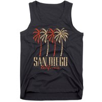 Vintage San Diego Retro Palm Trees Graphic Tank Top