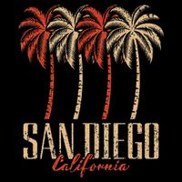 Vintage San Diego Retro Palm Trees Graphic Kids T-Shirt
