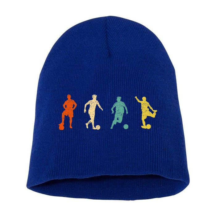 Vintage Soccer Design Futbol Football Short Acrylic Beanie