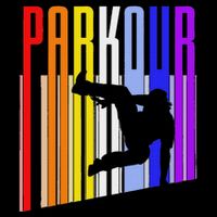 Vintage Style Distressed Parkour Retro Silhouette T-Shirt