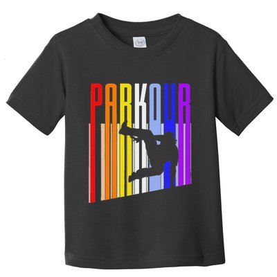 Vintage Style Distressed Parkour Retro Silhouette Toddler T-Shirt