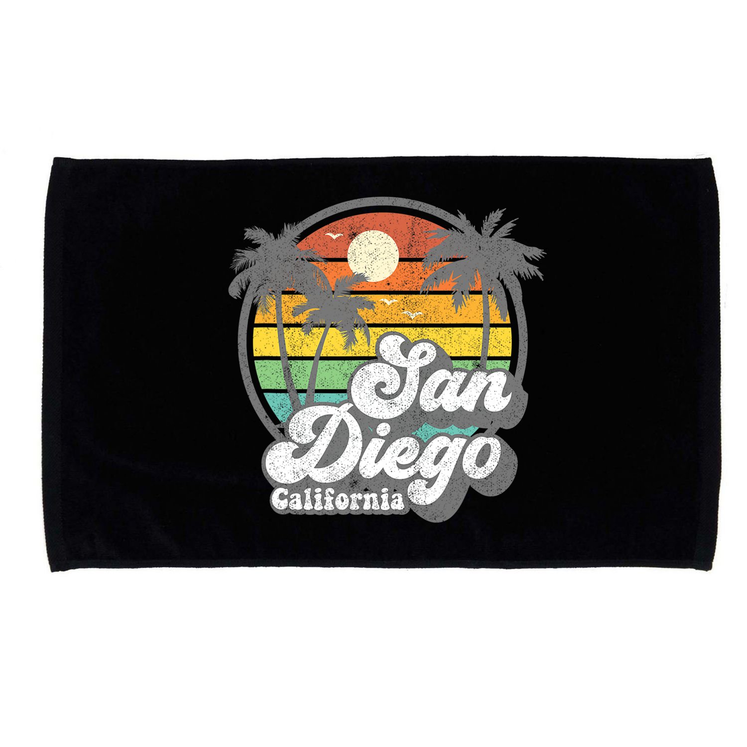 Vintage San Diego Beach California Surfing Retro Surf Gift Microfiber Hand Towel