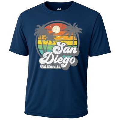 Vintage San Diego Beach California Surfing Retro Surf Gift Performance Shirt