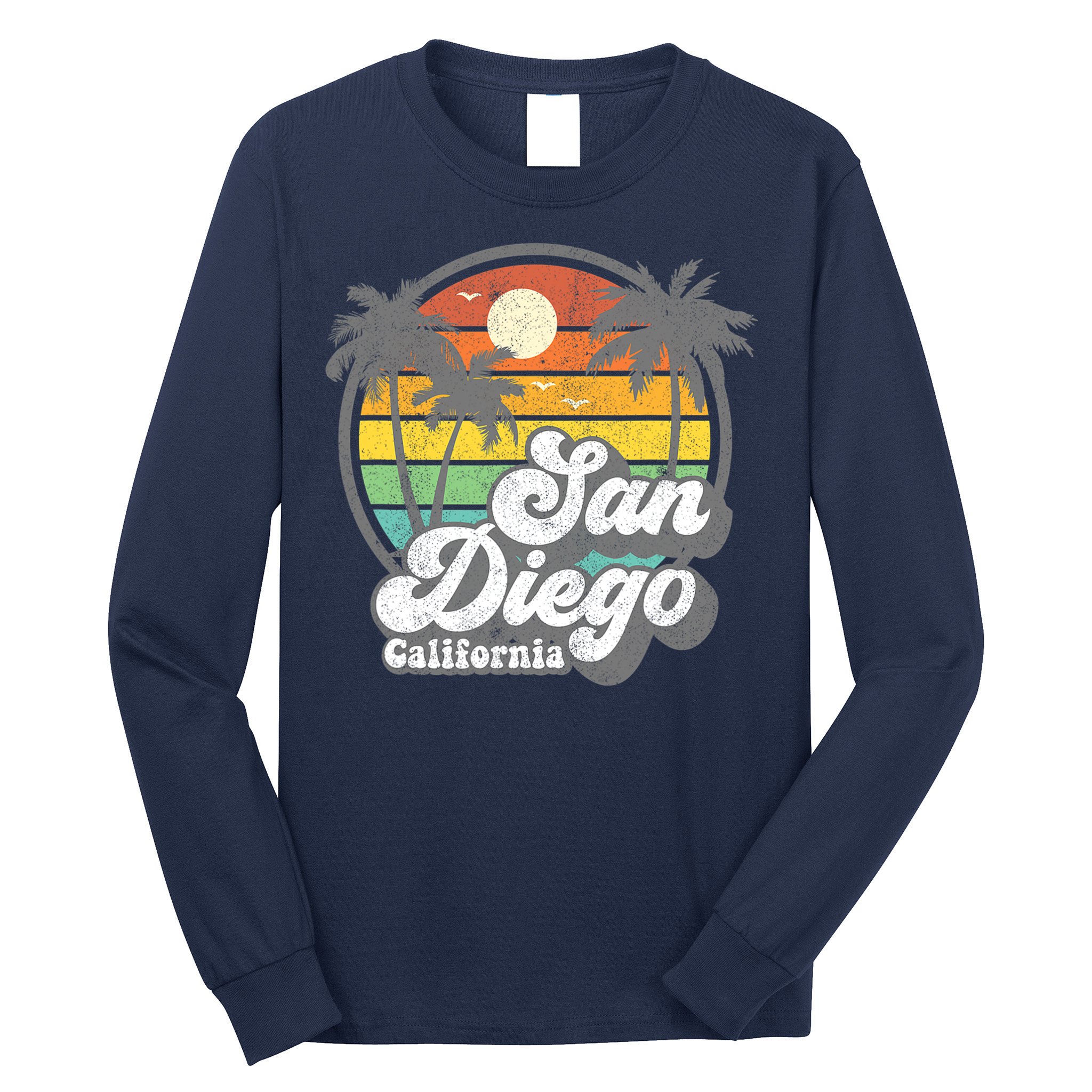 Vintage San Diego Beach California Surfing Retro Surf Gift Long Sleeve Shirt