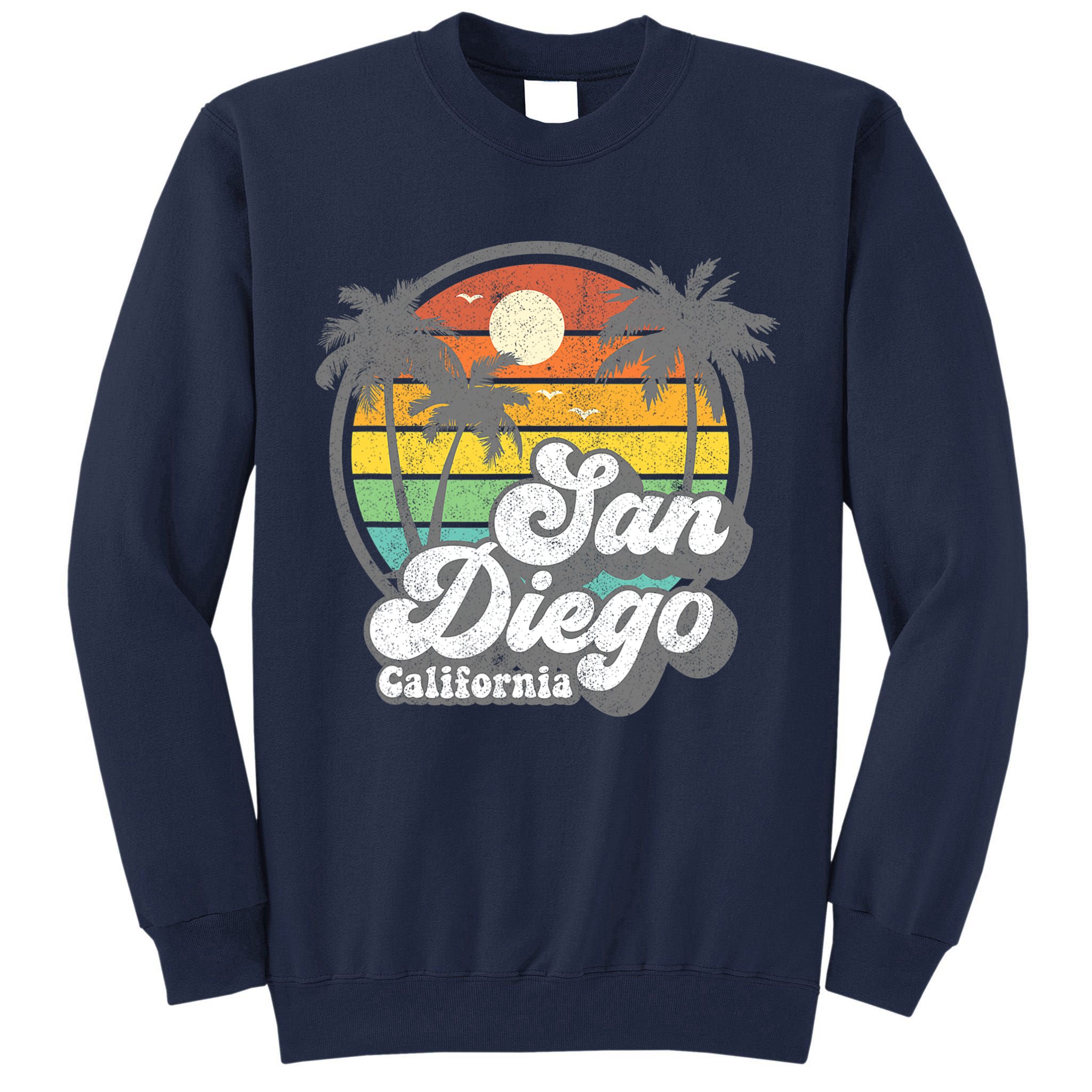 Vintage San Diego Beach California Surfing Retro Surf Gift Tall Sweatshirt