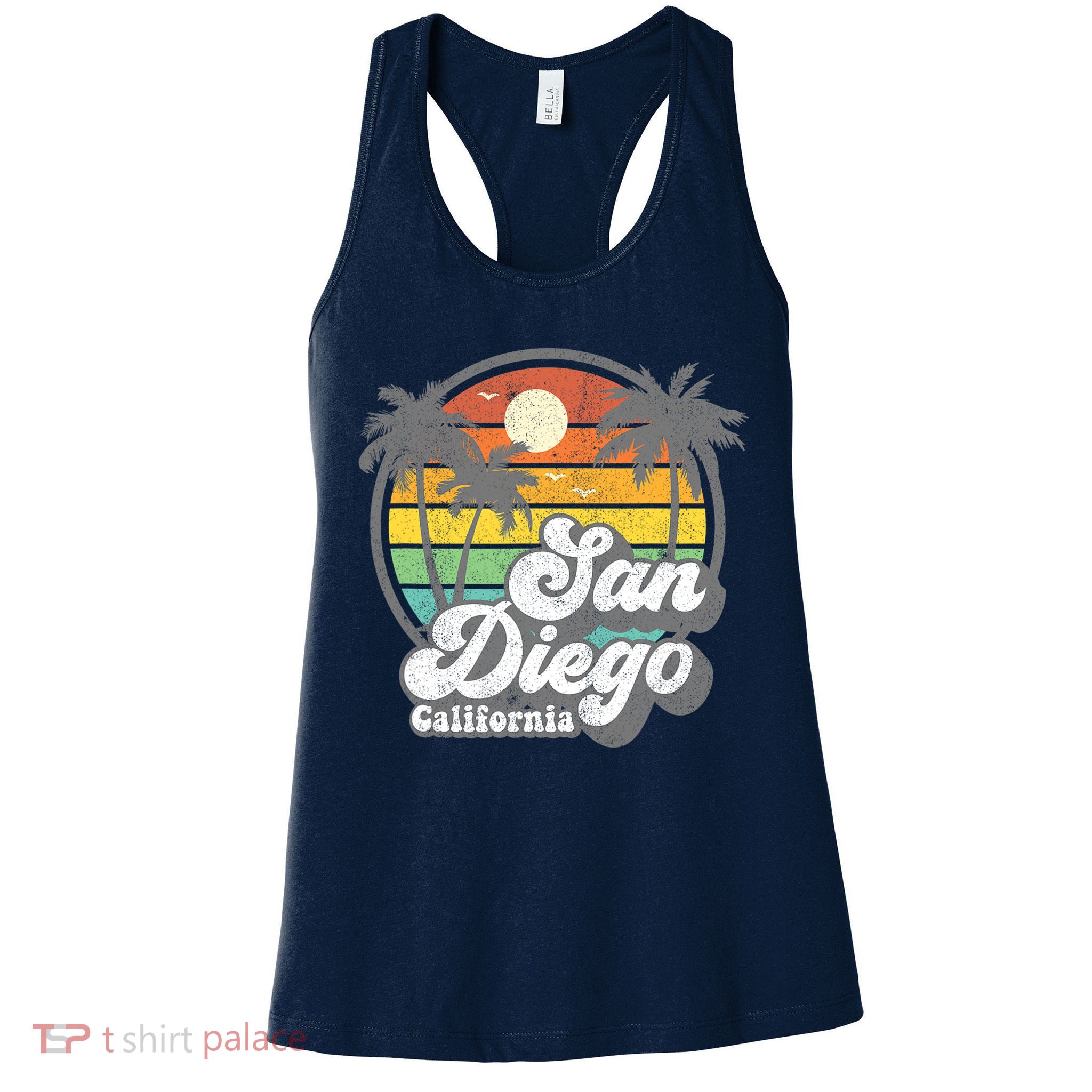 Vintage San Diego Beach California Surfing Retro Surf Gift Womens Tank Top