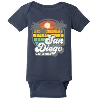 Vintage San Diego Beach California Surfing Retro Surf Gift Baby Bodysuit