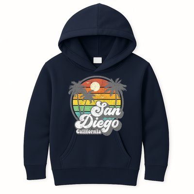 Vintage San Diego Beach California Surfing Retro Surf Gift Kids Hoodie