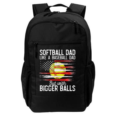 Vintage Softball Dad Like A Baseball Dad US Flag Fathers Day Backpack