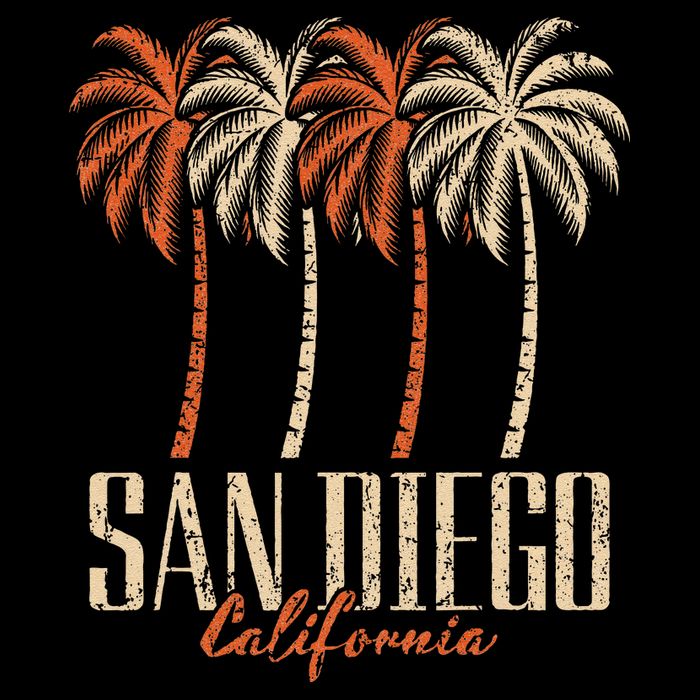 Vintage San Diego California Palm Trees Retro Backpack