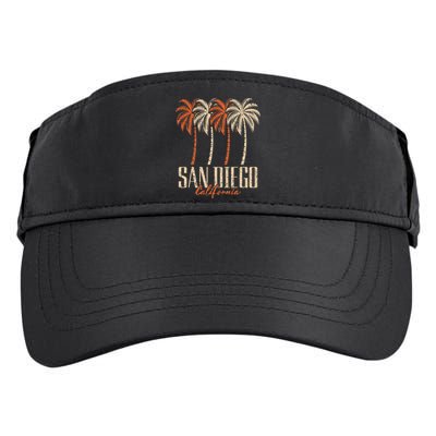Vintage San Diego California Palm Trees Retro Adult Drive Performance Visor