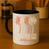 Vintage San Diego California Palm Trees Retro Mug