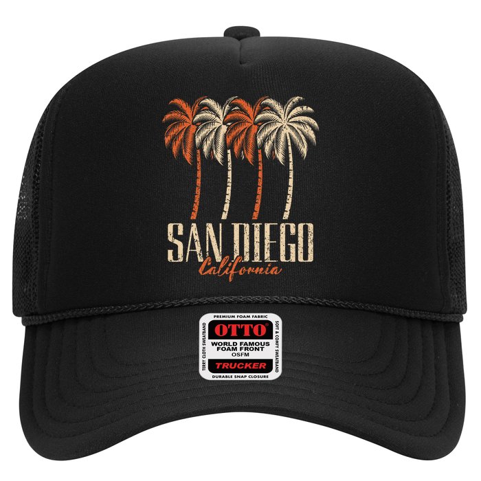 Vintage San Diego California Palm Trees Retro Hat