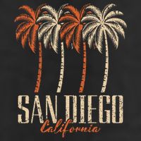 Vintage San Diego California Palm Trees Retro Hat