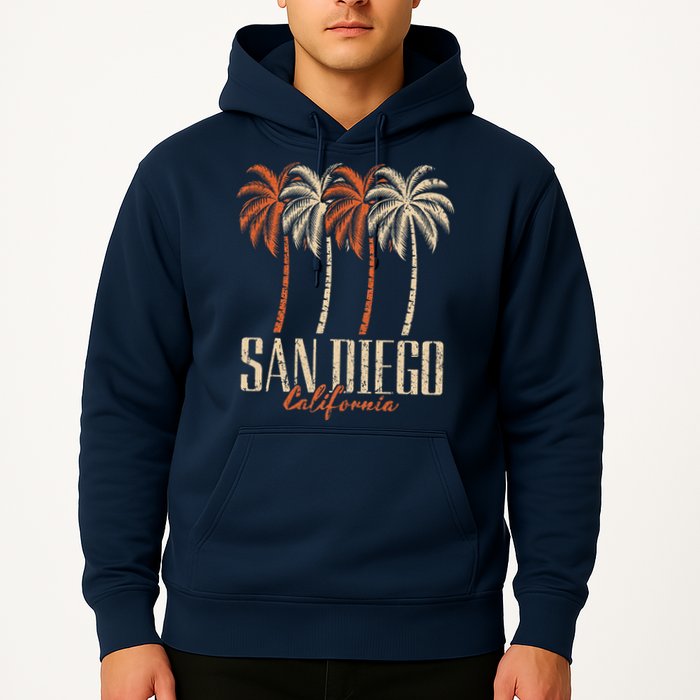Vintage San Diego California Palm Trees Retro Hoodie