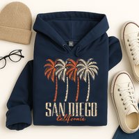 Vintage San Diego California Palm Trees Retro Hoodie