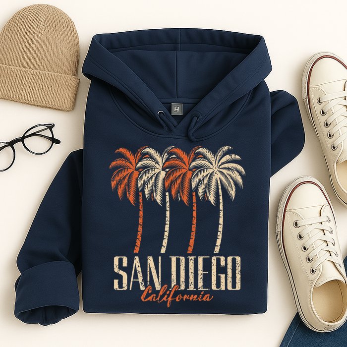 Vintage San Diego California Palm Trees Retro Hoodie