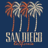 Vintage San Diego California Palm Trees Retro Button
