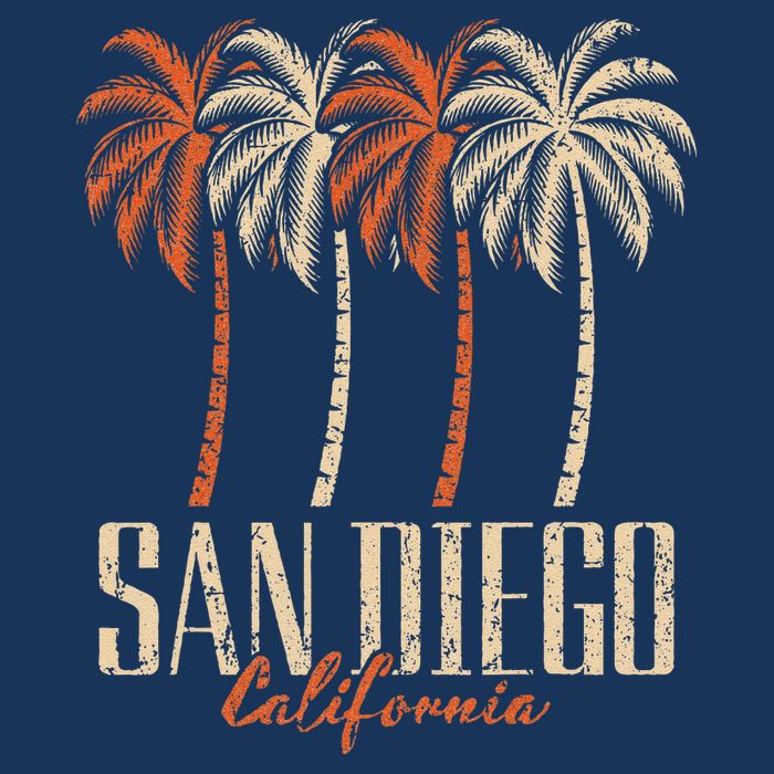 Vintage San Diego California Palm Trees Retro Button