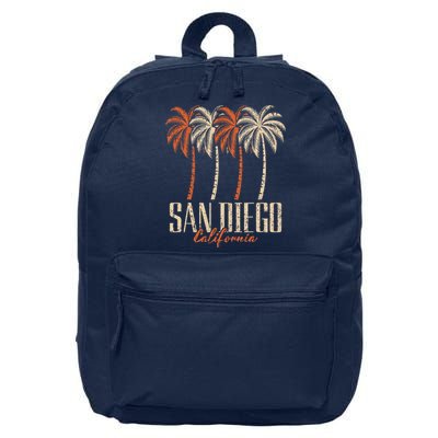 Vintage San Diego California Palm Trees Retro 16 in Basic Backpack