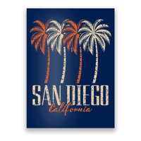 Vintage San Diego California Palm Trees Retro Poster