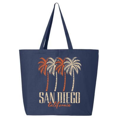 Vintage San Diego California Palm Trees Retro 25L Jumbo Tote