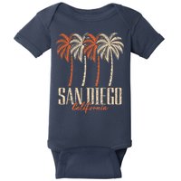 Vintage San Diego California Palm Trees Retro Baby Bodysuit