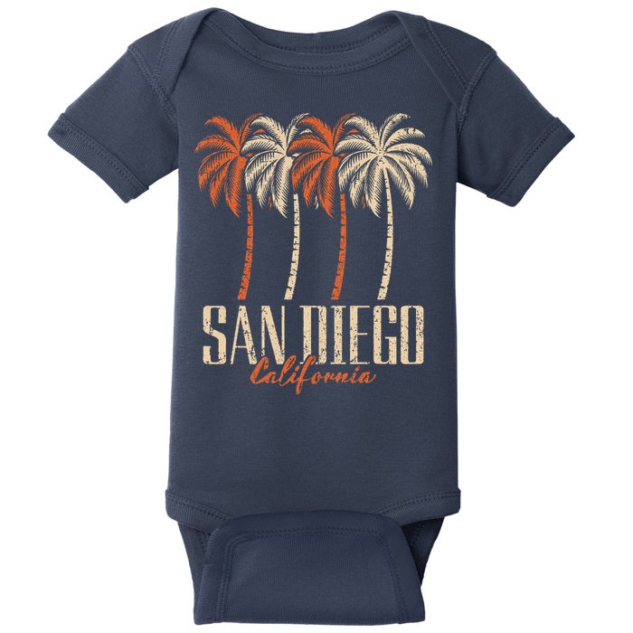Vintage San Diego California Palm Trees Retro Baby Bodysuit