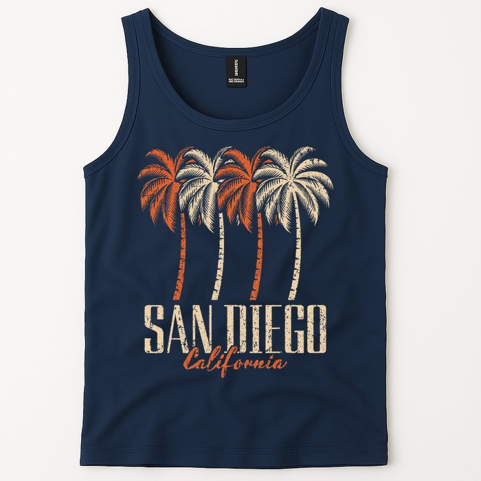 Vintage San Diego California Palm Trees Retro Tank Top