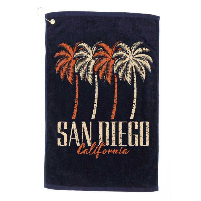 Vintage San Diego California Palm Trees Retro Golf Towel