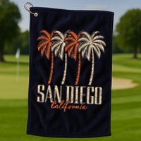 Vintage San Diego California Palm Trees Retro Golf Towel