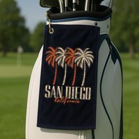 Vintage San Diego California Palm Trees Retro Golf Towel
