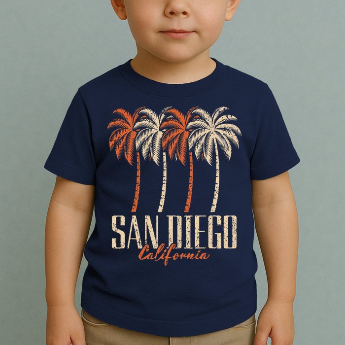 Vintage San Diego California Palm Trees Retro Toddler T-Shirt