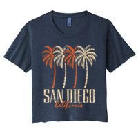 Vintage San Diego California Palm Trees Retro Crop Top
