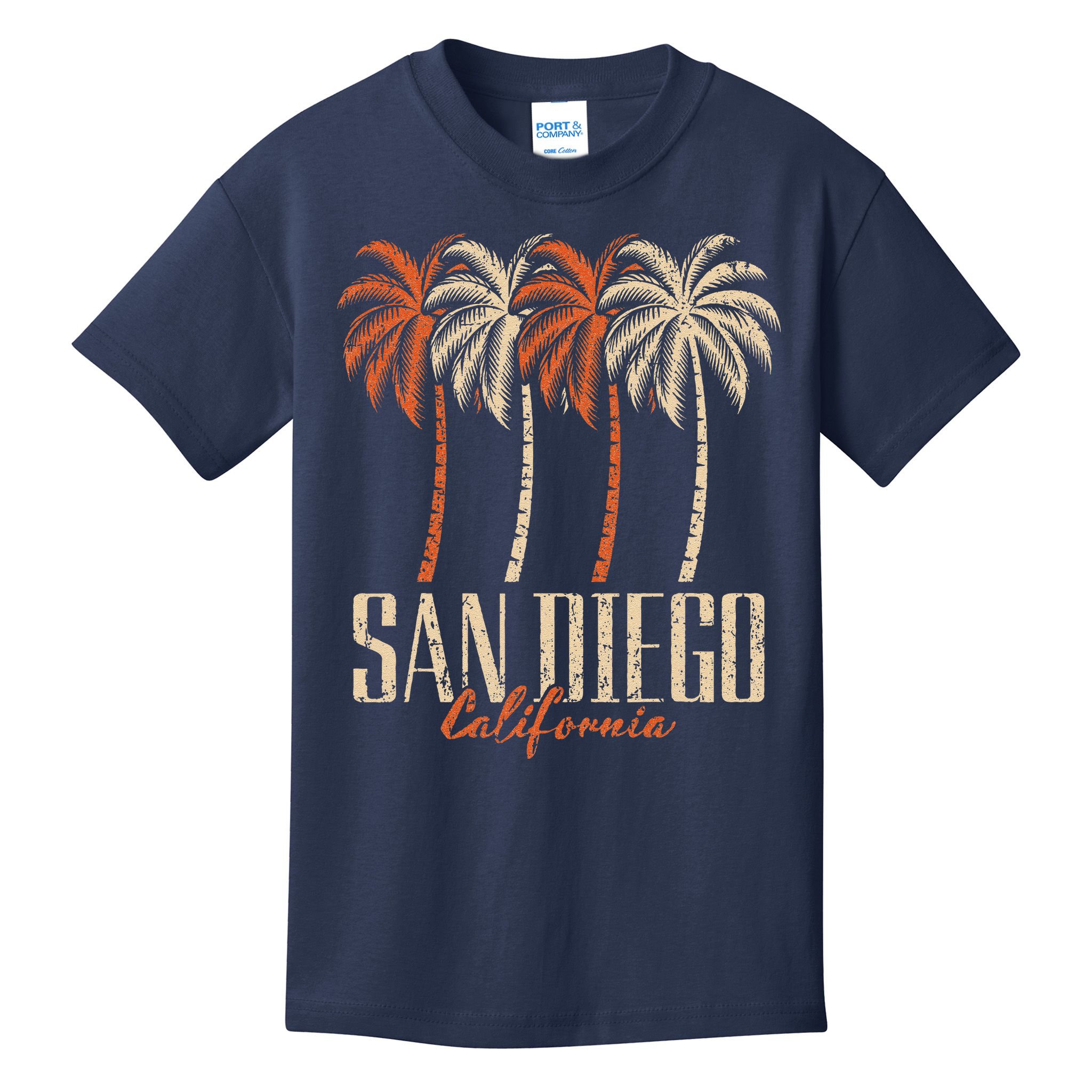 Vintage San Diego California Palm Trees Retro Kids T-Shirt