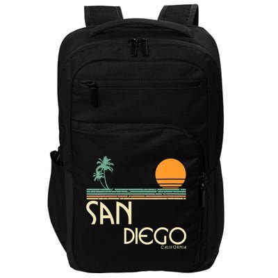 Vintage San Diego California Sunset Palms Impact Tech Backpack